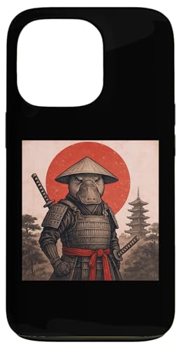 カモノハシ 武士 ヴィンテージ 和 浮世絵 動物 スマホケース iPhone 13 Pro 用