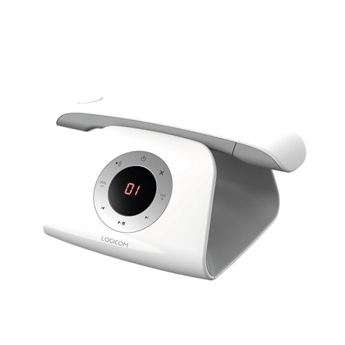 Logicom - Retro 2 DECT - Téléphone sans Fil avec répondeur - Blanc