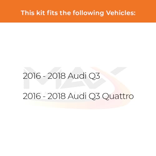 Image of Max Advanced Brakes Rear Brake Kit Compatible With 2016 2017 2018 Q3 /Q3 Quattro Replacement Cross Drilled Disc Brake Rotors and Ceramic Brake Pads