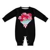 [STEBVI] ロンパース カーネーションの花束 ベビー服 長袖 カバーオール 女の子 男の子 赤ちゃん服 前開き パジャマ 新生児 幼児 かわいい 肌着 柔らかい 部屋着 寝間着 出産祝い プレゼント 0-3M