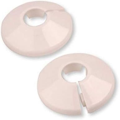 2 Pieces PVC White Radiator Pipe Cover Collar Rose 20mm X 2