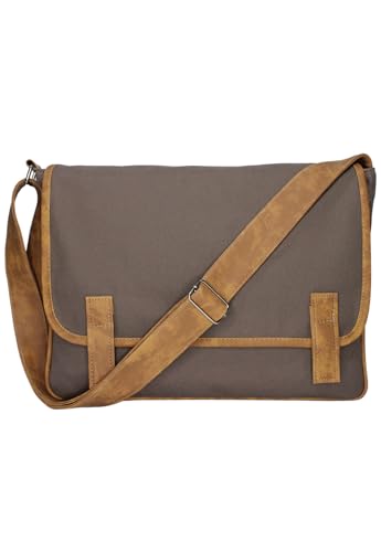 Lenna's Pasta Transversal Bolsa Carteiro de Lona L070 Cinza