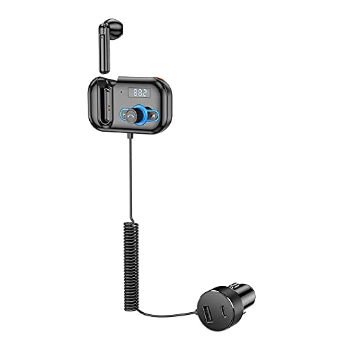 FM Transmitter Car Bluetooth 5.0, Car Handsfree Headset with Type C PD Fast Charger, Backlit, Support Smart Touch MP3 Player