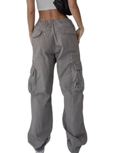 EMMIOL Cargo Pants for Women High Waisted with Pockets Y2K Streetwear Casual Tactical Travel Pants