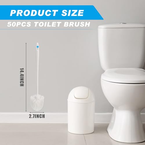 Image of Tioncy 50 Pcs 14.2 Inch Toilet Brush Commercial Heavy Duty Toilet Bowl Cleaning Scrub Long Scrubber for Bathroom Cleaning Supplies