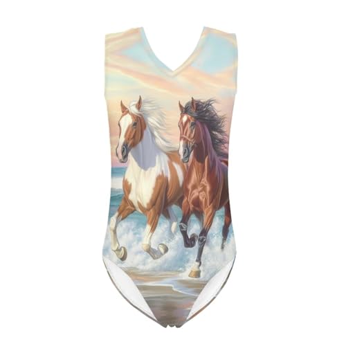 Xpyiqun Swimsuits for Girls 3-14 V Neck Sleeveless Bathing Suit Summer Sport One Piece Swimwear Beach Swimming