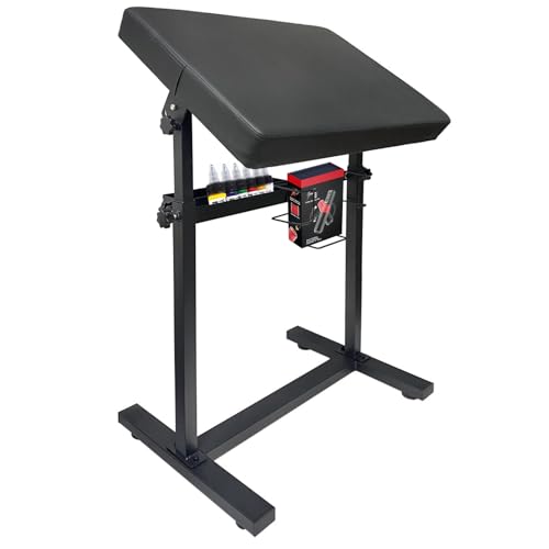 HOINCO Apoyabrazos para Tatuaje,340° de rotación Altura ajustable Apoyabrazos para Tatuaje Almohadilla blanda engrosada para estudio de tatuaje