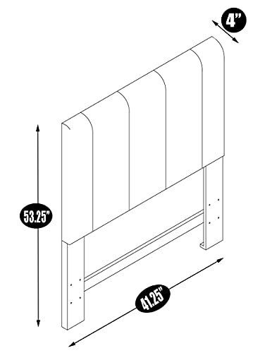 Iconic Home Uriella Headboard Velvet Upholstered Vertical Striped Modern Transitional, Twin, Navy #TOP4