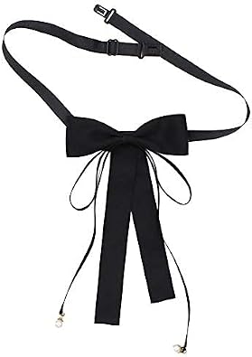 Fashion Ribbon Bow Tie Brooch Pins for Women Girls Crystal Pearl Uniform Pre-Tied Bowknot Corsage Party Ceremony Accessories