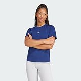 adidas Damen Essentials Small Logo Cotton Shirt, Dark Blue/White, M