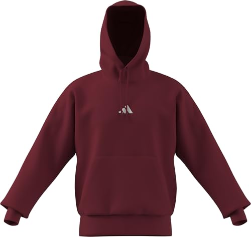 adidas Homme Essentials FEELCOZY Fleece Hoodie, Active Maroon/White, M