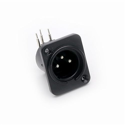 Conector XLR de 3 polos con carcasa de plástico y ángulo doblado para panel 10 piezas 4