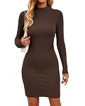 WNEEDU – WNEEDU Strickkleid Damen Herbst Langarm Kleid Winter Minikle