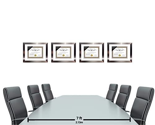 Creative Picture Frames 8.5X11 Carnegie Stainless Steel Finish Diploma Frame With White Mat Glass Easel And Installed Wall Hangers | Frame Holds 11X14 Media Without Mat #TOP6