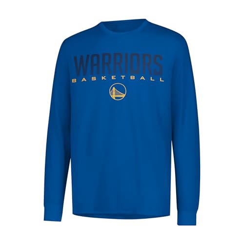 Ultra Game Boys' Long Sleeve Athletic Quick Dry Performance T-Shirt,Golden State Warriors,Team Color,10-12