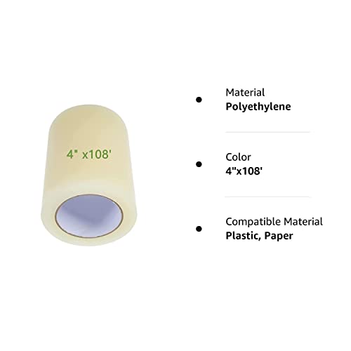 Greenhouse Plastic Sheeting Tape, Greenhouse Plastic Repair Tape,Uv Greenhouse Plastic Tape Repair Clear Plastic Film 6 Mil Reinforced Tape To Repair Polyethylene Rip Poly Patch Repair Kit(4" X108') #TOP6