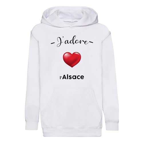 Sweat à capuche enfant J'adore L'Alsace Strasbourg - Hoodie premium pour garçon et fille