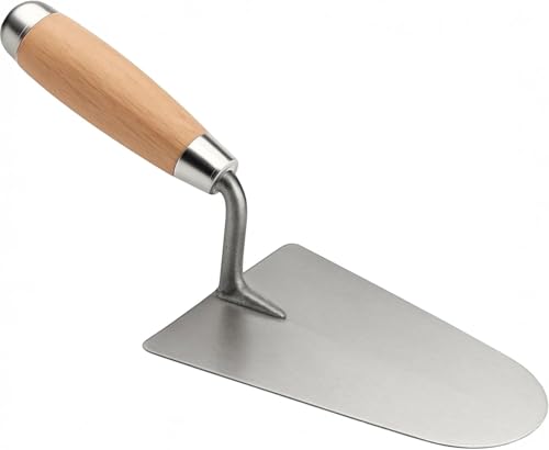 Topolenashop Cazzuola da Muratore 18 cm con Manico in Legno | Attrezzo per Intonaco, Malta e Cemento | Lama in Acciaio Resistente | Utensile per Muratura, Ristrutturazioni e Fai da Te 332526