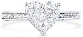 GIA Certified 2.01 Carat Heart F Color Diamond Set In 18k White G...