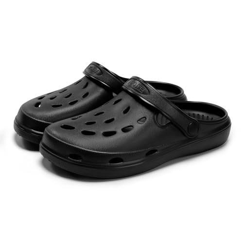 FITORY Unisex Garden Clogs Womens and Mens EVA Slip on Shoes Comfortable Quick Dry Lightweight Sandals for Beach Casual Indoor and Outdoor Black Size 12