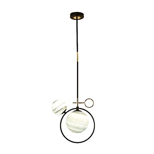 Lustre LED moderne et plafonnier suspendu sphérique en verre style scandinave