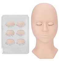 Eyelash Extension Mannequin Head with 3 Pairs Removable Eyelids,Eyelash Mannequin Head, Mannequin Head Eyelash Extension Supplies, for Practice(rose)