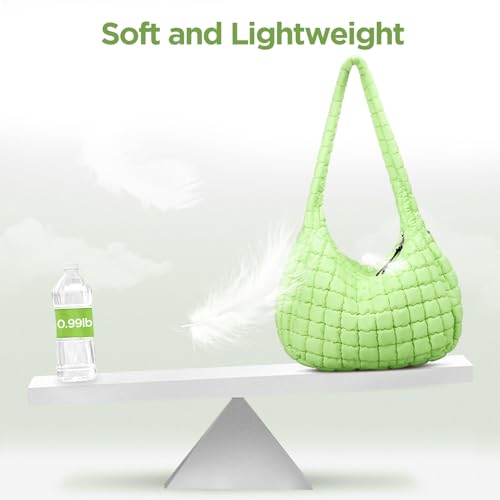 Image of Puffer Tote Bag for Women Large Quilted Crossbody Bag Quilted Carryall Bag Soft Puffy Hobo Handbags Puff Purse Shoulder Bag
