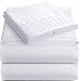 ITALIAN 4PC STRIPED QUEEN Sheet Set, SNOW WHITE