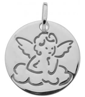 Médaille Ange sur Nuage Or 750/00 Blanc, le bijou délicat à porter au quotidien avec élégance