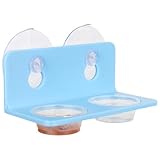 CRITTZOO Crested Gecko Feeding Ledge with 10PCS Gecko Food Water Dish - Blue
