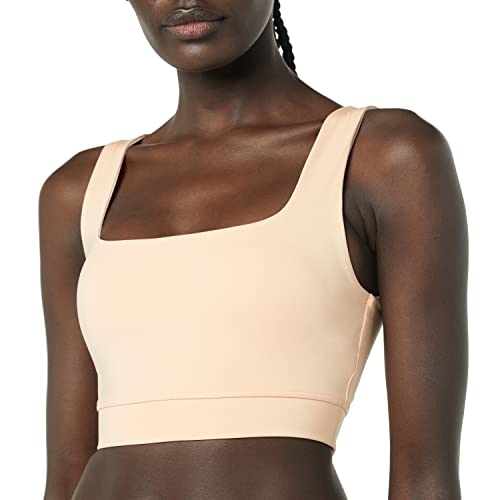 Amazon Essentials Women's Active Sculpt Square Neck Crop Top, Pastel Peach, Medium #TOP3