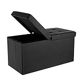 Uso múltiple: con un tamaño global de 76×38×38cm, el baúl puff tiene una capacidad de hasta 80L y una carga máxima de hasta 300kg. No solo sirve como baúl puff, sino también como taburete de almacenamiento para guardar juguetes, mantas, almohadas, revistas y prendas en orden.