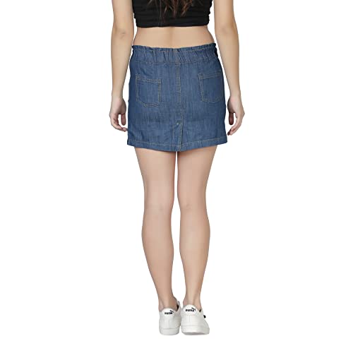 Image of NUEVOSDAMAS Women Light Blue Denim Mini Skirt