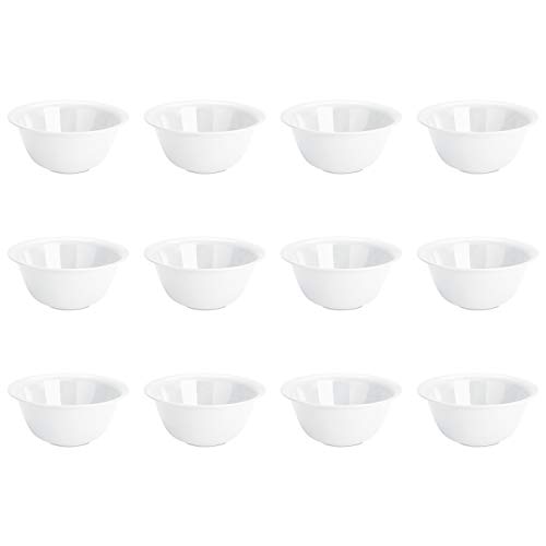 Sterilite 6 Qt Bowl for Mixing, Prepping, and Serving Food in the Kitchen, Microwave and Dishwasher Safe, Plastic, White, 12-Pack