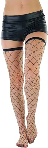 Image of ToBeInStyle Women's Vibrant Large Net Fishnet Thigh High Elastic Nylon Novelty Stockings