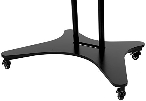 Displays2Go Rolling Tv Cart With Shelf, Steel And Aluminum Construction, Height Adjustable – Black (Tvsvm31Ns) #TOP3