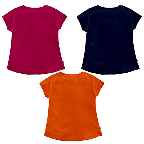 Image of NammaBaby Baby Girl Pure Cotton Hoseiry Regular Fit T-Shirt Top Tshirt - Pack of 3