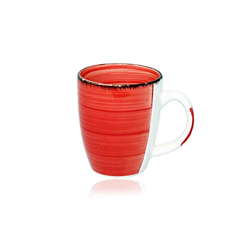 DRULINE 6er Set Kaffeetasse Kaffee Tee Milch Kakao Keramik Becher Tassen Pott Premium Porzellan Uni bunt Modernes Design ca. 350 ml in tollen Farben für Ihr liebstes Heißgetränk für Kaffee, Cappuccino und Latte Macchiato Bunt 45544 Tasse Geschenk für Arbeitskollegen Kollegin - Bürotasse Trinkbecher Becherset Mehrfarbig Kaffeebecher Teetassen Bunte Serie,(Ø x H)ca. 8,5 x 10 cm