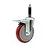 Polyurethane Swivel Expanding Stem Caster w/5" x 1.25" Red Wheel and 3/4" Stem & Total Locking Brake - 350 lbs Capacity/Caster - Service Caster Brand