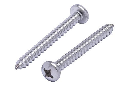 Product image of #12 X 2 Stainless Pan Head Phillips Wood Screw, (25pc), 18-8 (304) Stainless Steel Screws by Bolt Dropper