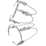 BESTYASH 2 Stück Armspangen Damen Oberarm Schmuck Metalllegierung Blätter Ketten Armschmuck Silber