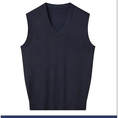 UIOKLMJH Men's Comfortable Party V-Neck Vest Solid Color Sleeveless Pullover for Middle - Aged Men3