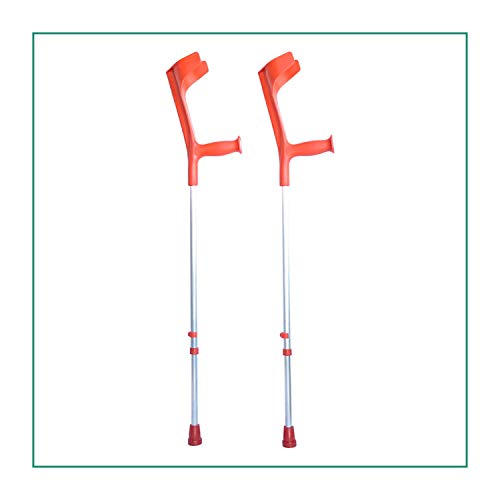ORTONES | Pack de 2 Muletas Regulables de Aluminio | Color Rojo.