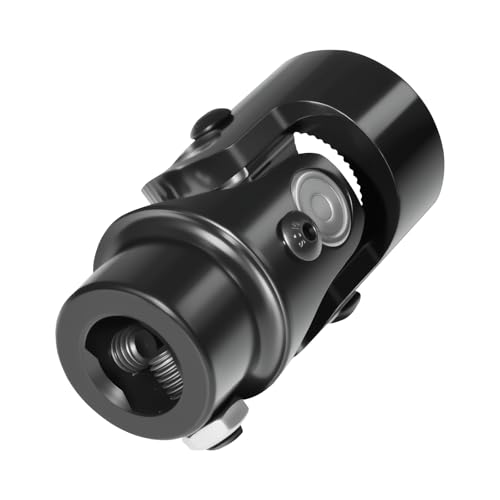 1"-48 Spline X 3/4" DD U Joint Steering Shaft Coupler, Steering Universal Joint, Automotive Replacement U-Joint Coupling, Black