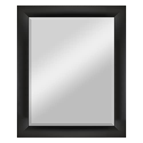 Image of MCS Simplicity 22x28 Large Wall Mirror, Black & Beveled Detail Mirror, Vertical & Horizontal Wall Hanging Mirror for Bathroom, Bedroom & Livingroom