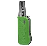 Vector Vboom Jet Torch Lighter - Windproof, Refillable, High-Power Flame, Green Rubber Matte