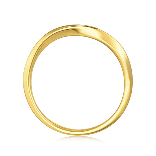 Chow Sang Sang Dazzling Mirror Gold 999 24K Solid Gold Price-By-Weight 2.24G Gold Mobius Strips, Endless Love Hoop Ring For Women 93863R | Our Size 16 / Us 7.5 #TOP4