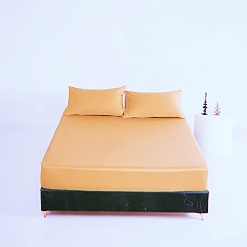 Premium Hotel Quality 1-Piece Fitted Sheet, Luxury & Softest Quality Bottom Sheet Deep Pocket Up To 16Inch, Wrinkle And Fade Resistant (Yellow, Full) #TOP5