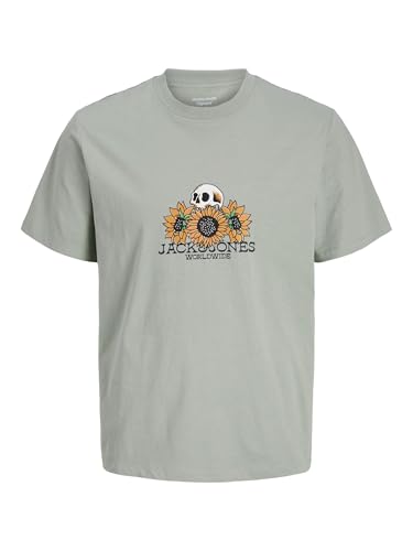 JACK & JONES Skull Tee Jorcatskills SS CN Sn JNR T-Shirt Motif tête de Mort, Sable, 14 Ans Hommes