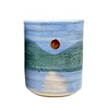 Vaso de cerámica artesano ideal organizador de escritorio y baño, útil para bebidas y decoración.